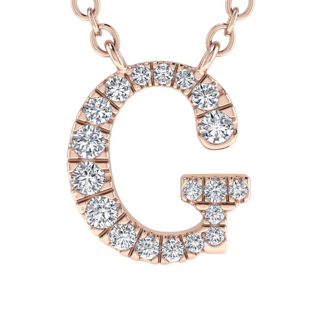 Diamond Gold Initial Necklace - G